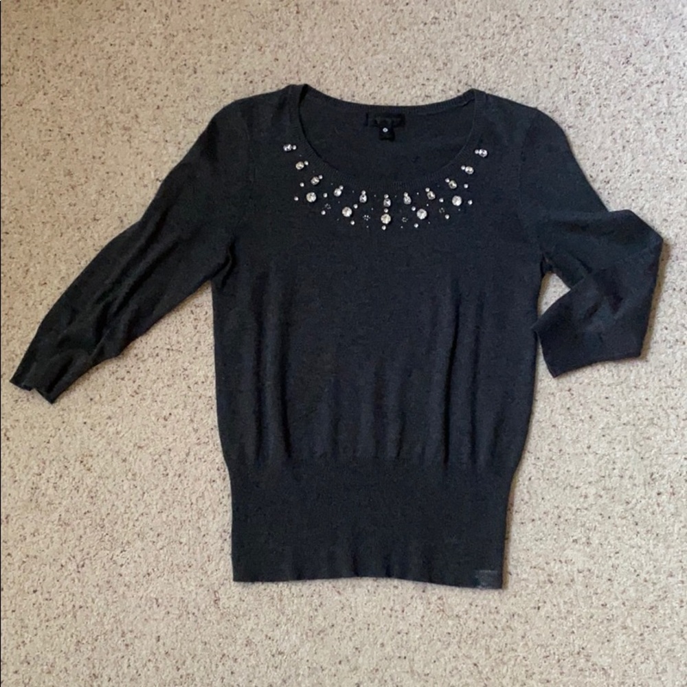 Gray Bejeweled Worthington Sweater